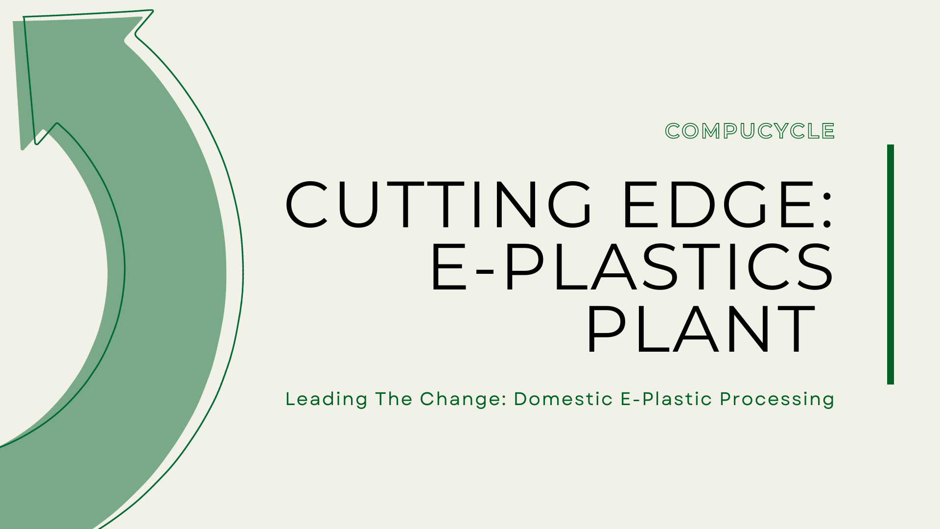 cutting edge e-plastics Plant leading the change domestic e-plastic processing